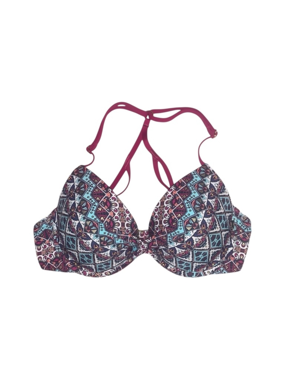 La Vie en Rose AQUA‎ Push-Up Twist Front Bikini Top Multicolour Women’s M NWOT